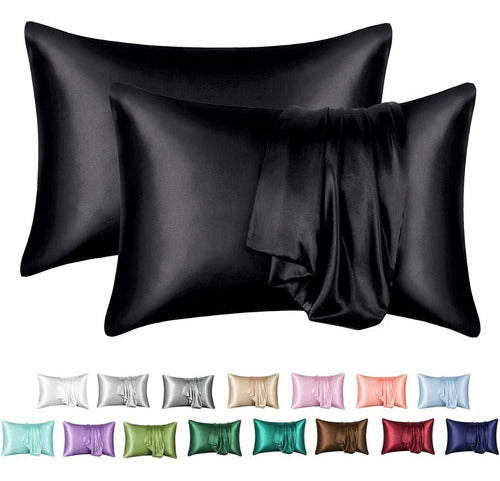 Mr&hm Satin Pillowcase Para Cabello Y Piel Set 2 Almohadas Queen