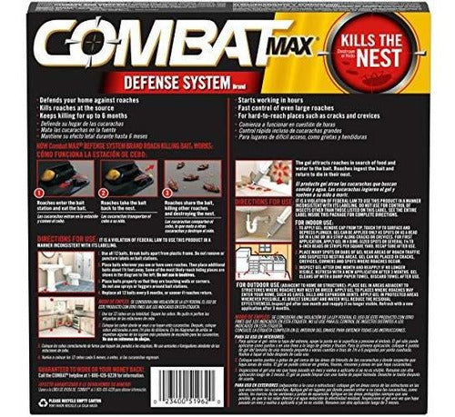 Cebo Y Gel Para Matar Cucarachas Pequeñas Combat Max Defense 12 Count - almacenspeedway