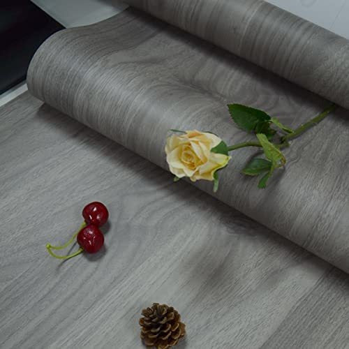 Papel Adhesivo Estilo Madera Gris Heroad Para Muebles 40cm X 1.5m Renovación Fácil