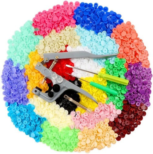 Kit Alicate 400 Juegos Broches Snap Plásticos Profesional Multiuso