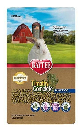 Comida Completa Para Conejos Kaytee Timothy 4.5 Lb Alimento Saludable y Nutritivo
