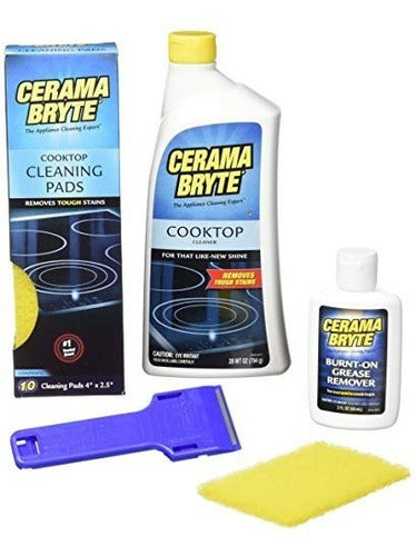 Kit Limpiador Cerama Bryte Para Estufas De Cerámica Con Raspador Y Almohadillas - almacenspeedway