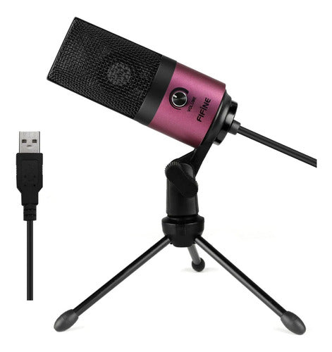 Microfono USB Fifine K669 Rosa Condensador Cardioide Ideal Para Podcast