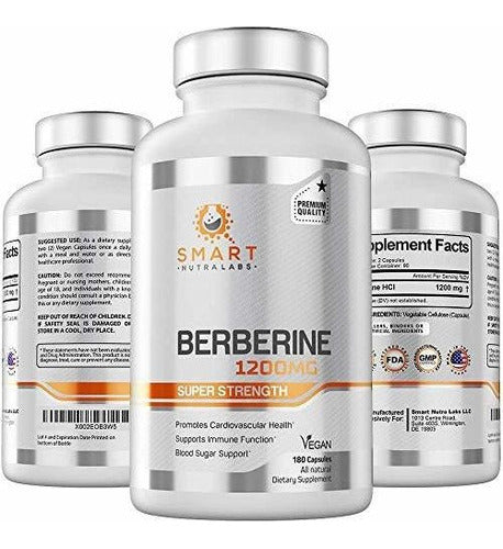 Berberina HCL Premium 1200 Mg 180 Cápsulas Veganas Energía Antioxidante Salud Cognitiva