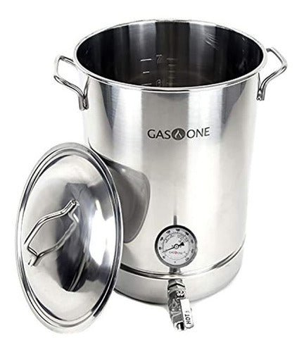 Olla Acero Inoxidable GasOne 8 Galones Con Termometro Para Homebrew - almacenspeedway