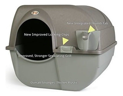 Caja De Arena Omega Paw Nra15 Autolimpieza Ideal Para Gatos Pequeños Y Medianos