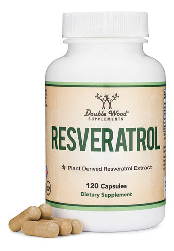 Resveratrol Double Wood 120 Cap Poder Antioxidante Apoyo Cardiovascular y Energía