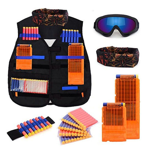 Kit Chaleco Táctico Para Niños Nerf N-Strike Elite Con Dardos