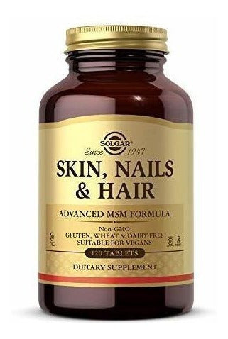 Solgar Skin Nails & Hair Advanced MSM Formula 120 Tabletas Para Piel Uñas Cabello