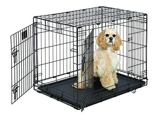 Jaula Metalica Midwest Para Perros Medianos Resistente Y Plegable - almacenspeedway
