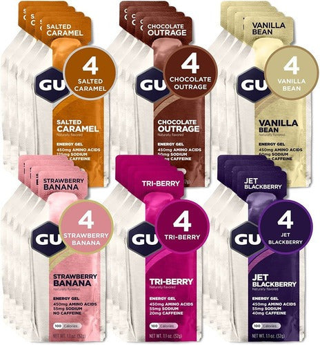 GU Energy Gel Sabores Surtidos 24 Unidades Energía Instantánea y Recuperación Rápida