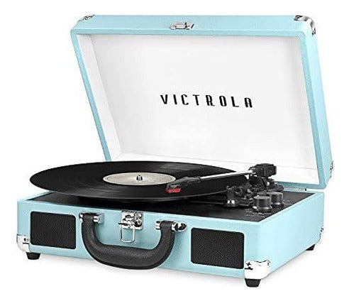 Tocadiscos Victrola Vintage Bluetooth 3 Velocidades Portátil Con Altavoces