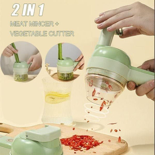 Cortador De Verduras Multifuncional 4 En 1 Recargable Usb Conveniencia Y Facilidad - almacenspeedway
