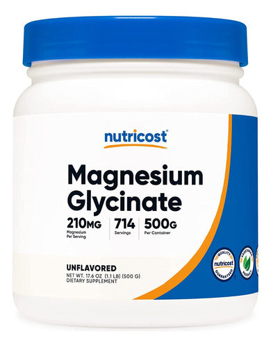 Nutricost Glicinato De Magnesio Puro Sin OGM Ni Gluten Apoyo Energía Natural