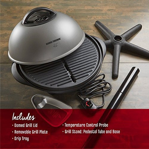 George Foreman Parrilla Electrica 15 Porciones Interiores Exteriores Facilidad y Calidad - almacenspeedway