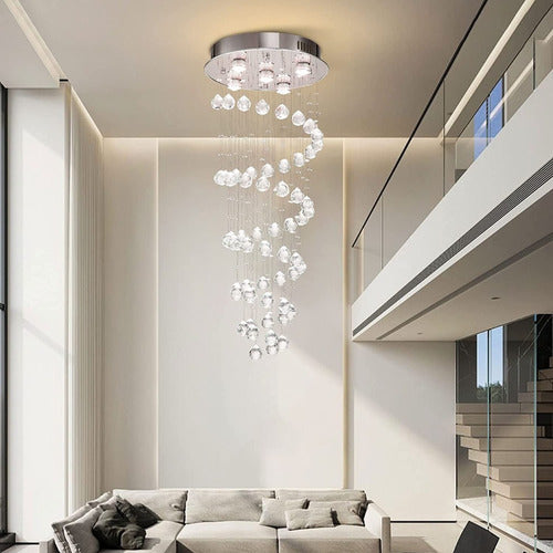 Moderna Lampara De Techo Espiral De Cristal K9 Para Interior Y Exterior