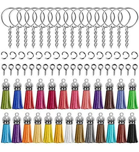 Borlas De Llavero Cridoz Juego 200 Piezas Todo En Uno Para Manualidades
