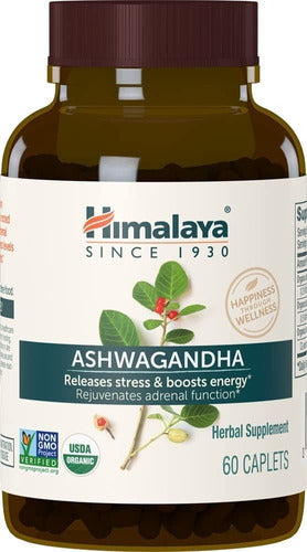 Ashwagandha Orgánica Natural Suplemento 60 Cápsulas Controla Estrés y Aumenta Energía