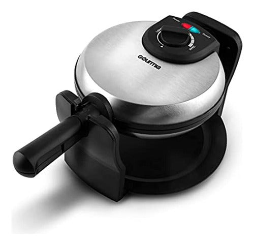 Gofrera Giratoria Gourmia GWM448 Acero Inoxidable Control De Pardeo