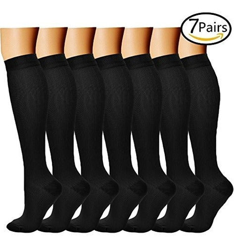 Calcetines De Compresión Charmking Para Ciclismo Mejora Circulación Soporte 8 Pares - almacenspeedway