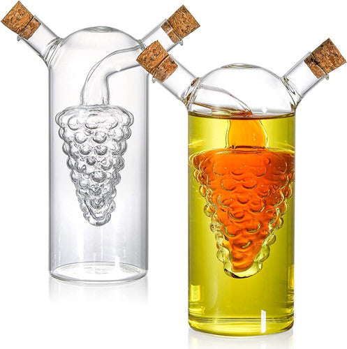 Dispensador Vinagreras Aceiteras 2 En 1 Vidrio Soplado Elegante Y Funcional