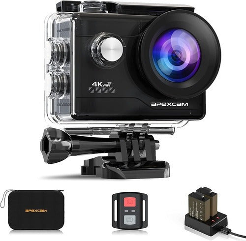 Camara De Accion Apexcam 4k 20mp Impermeable Con Wifi