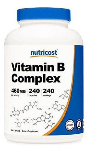 Complejo De Vitamina B De Alta Potencia 460mg 240 Cápsulas Nutricost