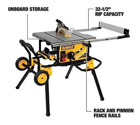 Sierra De Mesa Dewalt 10 Pulgadas Con Soporte Rodante Y Precisión Total - almacenspeedway