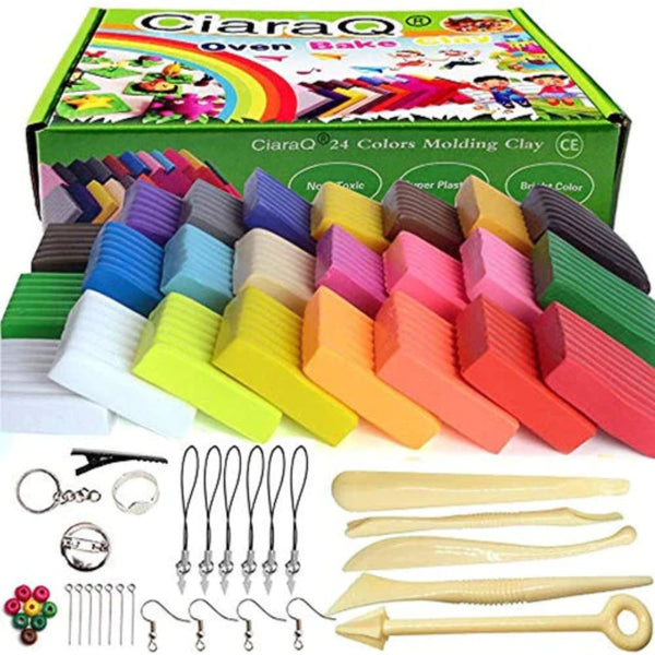 Ciaraq Kit De Inicio De Arcilla Polimérica 24 Colores 0.7oz Perfecto Para Niños