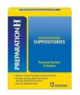 Set De 12 Supositorios Preparation H Para La Hemorroides Alivio Multisíntoma Efectivo