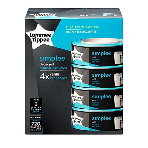 Tommee Tippee Simplee Diaper Pail Refill Cartucho Higiénico 180 Pañales - almacenspeedway