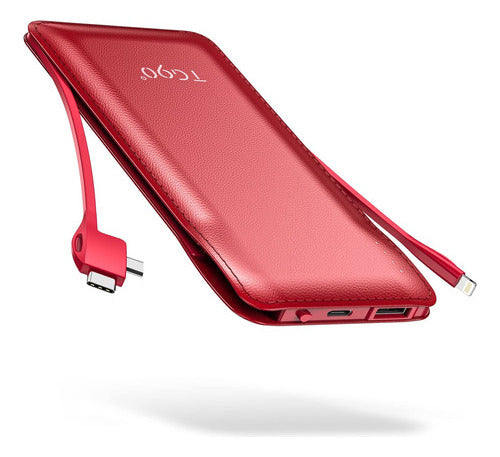 Cargador Portatil Tg90 Cables Incorporados 10000mah Alta Velocidad