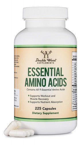 Essential Amino Acids Double Wood 225 Caps Aminoácidos Esenciales Recuperación y Energía