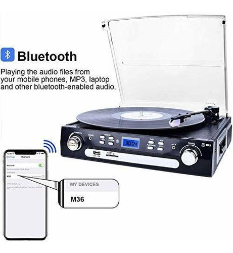Tocadiscos Reproductor De Discos Bluetooth Digitnow De Alta Conexión - almacenspeedway