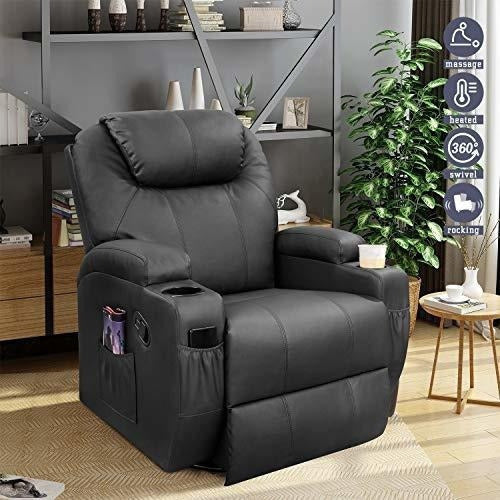 Silla De Cuero De Masaje Para Sala De Estar Confort Extremo Y Masaje Relajante