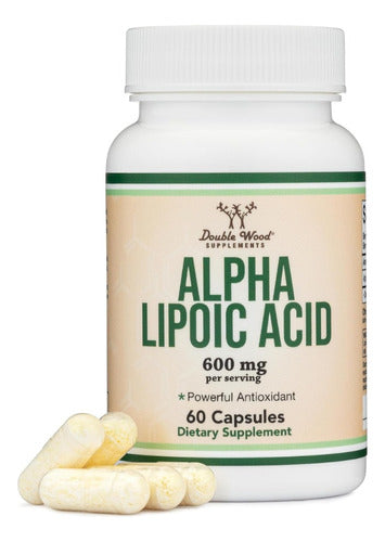 Ácido Alfa Lipoico 600 mg Double Wood Antioxidante Energía Salud Piel Radiante