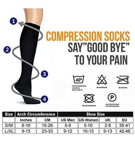 Calcetines De Compresión Charmking Para Ciclismo Mejora Circulación Soporte 8 Pares - almacenspeedway
