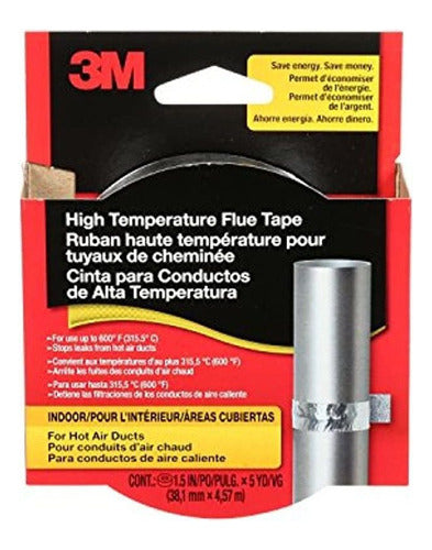 Cinta De Combustión 3M Alta Temperatura 1.5x14.8 ft Sellado Conductos Calefacción
