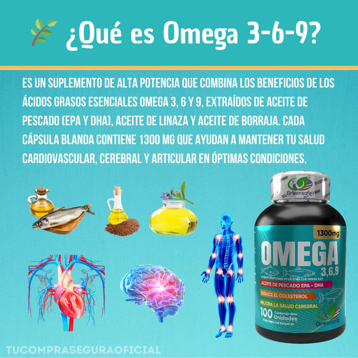 Omega 3, 6, 9  Epa Dha 1300 Mg Puro Original - Imagen 3