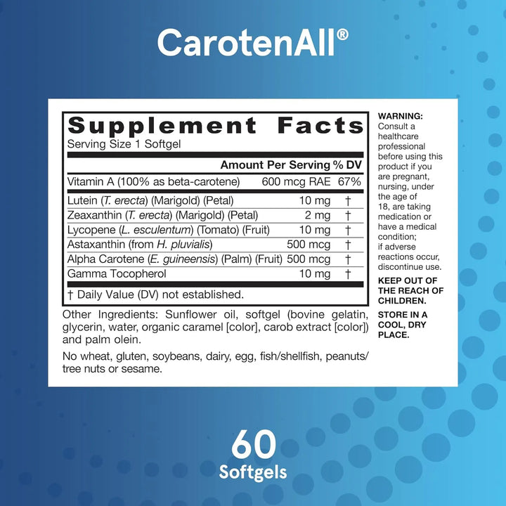 Carotenall Antioxidante Visión Y Salud Cardiovascular 60 Cap - Imagen 6