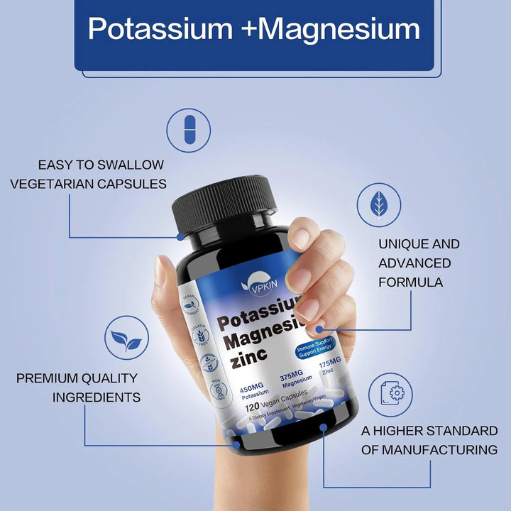 Cápsulas De Potasio Y Magnesio 1000 Mg Apoyo Vascular Huesos - Imagen 3