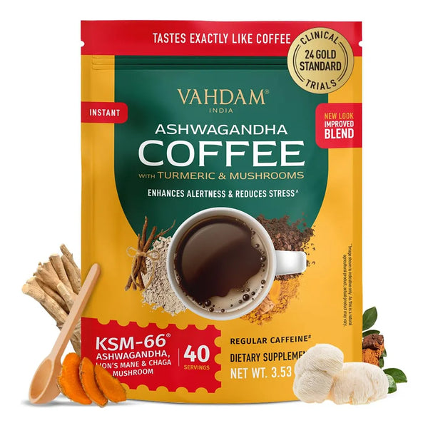 Café De Cúrcuma Instantáneo VAHDAM 3.5 Onzas Sabor Energizante Y Antioxidante