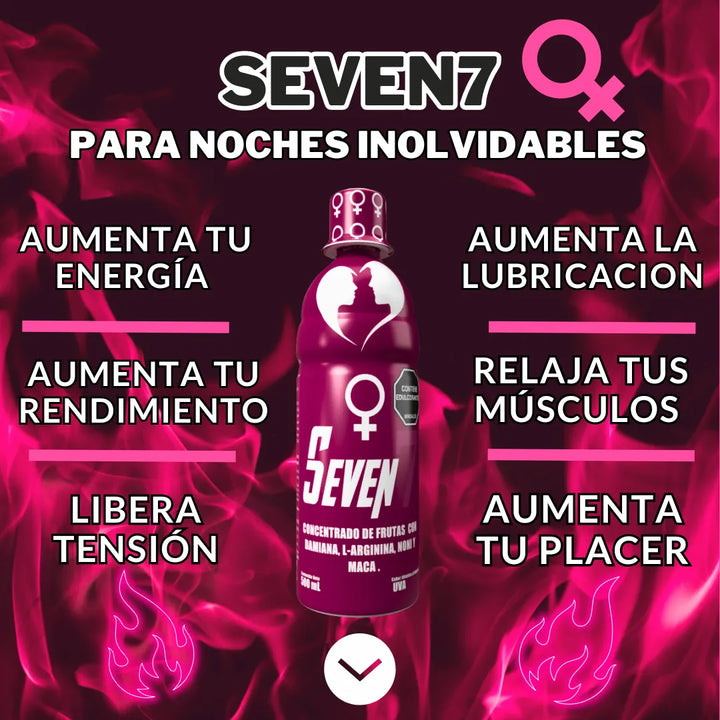 Potenciador Masculino Y Femenino Seven7 Energía Y Desempeño Uva - Imagen 4