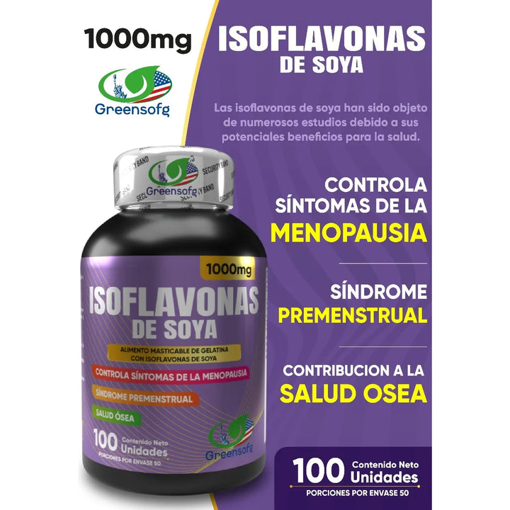 Isoflavonas De Soya Regulador Hormonal Menopausia Fem 1000mg - Imagen 3