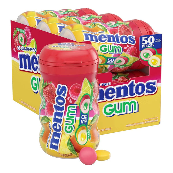 Mentos Goma De Mascar Tropical Frutas Rojas Limon 300g Paquete Frescura Intensa