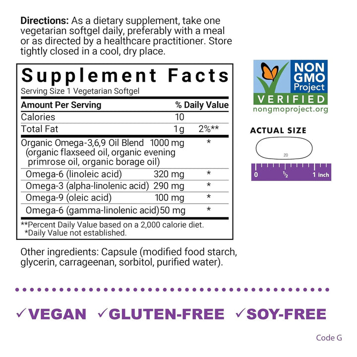 Aceite De Plantas Omega 3-6-9 1000 Mg Salud Del Corazón Pren - Imagen 2