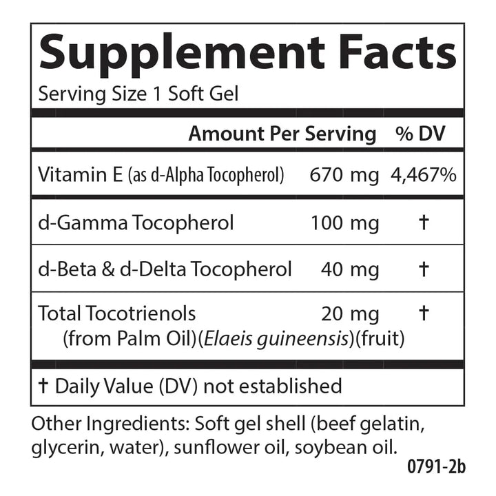 Vitamina E 1000 Ui Con Tocoferoles Y Tocotrienoles Geles Bla - Imagen 7