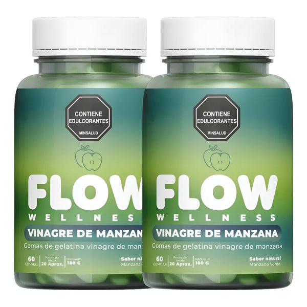 Gomas Vinagre De Manzana X2 Flow Adelgaza Natural, Controla Apetito, Reduce Ansiedad, Mejora Digestión, Ideal Para Bajar De Peso Y Quemar Grasa - Imagen 1