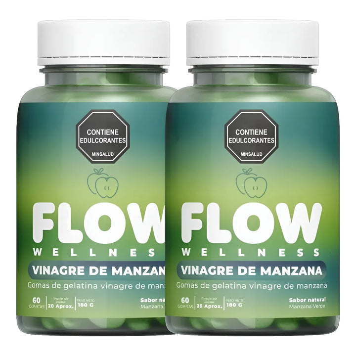 Gomas Vinagre De Manzana X2 Flow Adelgaza Natural, Controla Apetito, Reduce Ansiedad, Mejora Digestión, Ideal Para Bajar De Peso Y Quemar Grasa - Imagen 1