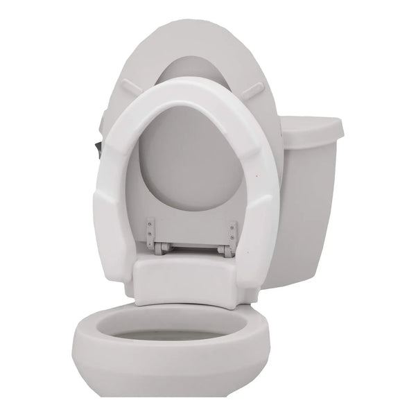 Asiento Elevador Inodoro Blanco Bisagras Bajo Asiento Alarga Facil Instalacion 300 Lb